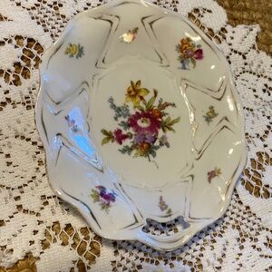 Vintage Candy Dish w/ Gold trimming